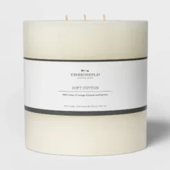 Pillar Candle Soft Cotton White - Threshold™ -Fradel & Spies GUEST ba85ccc0 51d2 49b1 b7fa 9591207f9ad8
