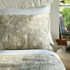 Standard Floral Print Trad Cotton Voile Lofty Quilt Sham Green - Threshold™ -Fradel & Spies GUEST bf71adc4 05df 450f bbec e4fe8094f052