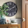 26" Farmhouse Wooden Wall Clock Black - Threshold™