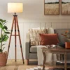 Tripod Floor Lamp With Shelf Brown Wood - Threshold™