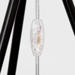 Diamond Tripod Floor Lamp Black With Rattan Shade (Includes LED Light Bulb) - Threshold™: Nautical Standing Illumination -Fradel & Spies GUEST c44e7eb3 f673 4de5 bf99 c2f971960e8b