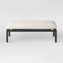 Ryegate 2pc 4' Mini Patio Daybed With Ottoman Weathered Teak - Threshold™ -Fradel & Spies GUEST c54a025c 0c05 41ba a278 f43cfc523ab2