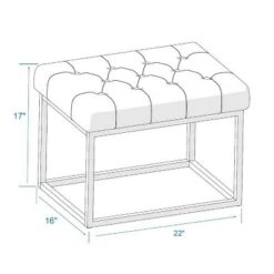 Trubeck Tufted Metal Base Ottoman Faux Leather - Threshold™ -Fradel & Spies GUEST d17719f8 668a 4aa2 a474 ca4180dd0d04