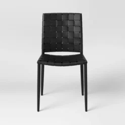Wellfleet Woven Leather Metal Base Dining Chair - Threshold™ -Fradel & Spies GUEST d277a128 5ebe 419f 8c46 04f8da2a89bf