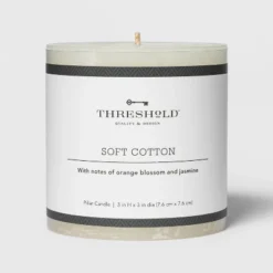 Pillar Candle Soft Cotton White - Threshold™ -Fradel & Spies GUEST d55a5595 2986 4235 8fc7 cb696b617fa6