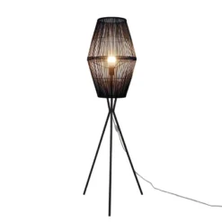 Diamond Tripod Floor Lamp Black With Rattan Shade (Includes LED Light Bulb) - Threshold™: Nautical Standing Illumination -Fradel & Spies GUEST d6698513 cea3 4063 8f3c c0671d13df72