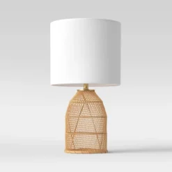 Rattan Diagonal Weave Table Lamp Tan - Opalhouse™ -Fradel & Spies GUEST dae93eeb ddb7 44ce 88df 301a4b240217