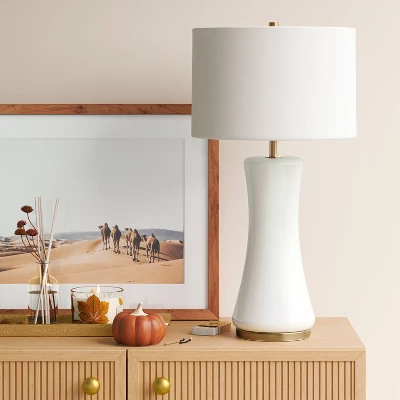 Large Opal Glass Lamp Base Off-White - Threshold™ 1 Large Opal Glass Lamp Base Off-White - Threshold™