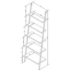 72" Loring 5 Shelf Leaning Bookshelf - Threshold™ -Fradel & Spies GUEST f0a703db 6249 4024 8139 6e1bf2368058
