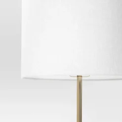 60"x20.5" Floor Lamp With Marble Table - Threshold™: Modern Standing Lamp With Polyester Shade -Fradel & Spies GUEST f47368fb 22f8 4dcf 9923 994f717eb398