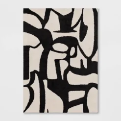 Abstract Inkblot Rug Black/White - Threshold™ -Fradel & Spies GUEST f515f58c 4fc4 473d 8b9e f1ee81b22a0b