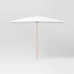 10'x6' Rectangular Market Patio Umbrella - Light Wood Pole - Threshold™ -Fradel & Spies GUEST f54a3077 f1a5 43a3 a82f 09bba8e9f5d4
