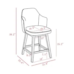 Kinston Swivel Curved Back Upholstered Counter Height Barstool - Threshold™ -Fradel & Spies GUEST f6337fc0 e348 447d 9f0e eeca9263a691