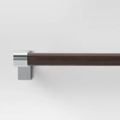 Dark Faux Wood Curtain Rod Nickel - Threshold™ -Fradel & Spies GUEST f65030f0 7be0 425c 96b7 548c0d49cc46