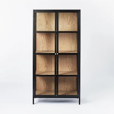 60" Crystal Cove Glass Cabinet Black - Threshold™ Designed With Studio McGee 2 60" Crystal Cove Glass Cabinet Black - Threshold™ Designed With Studio McGee - Image 2