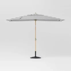 10'x6' Rectangular Market Patio Umbrella - Light Wood Pole - Threshold™ -Fradel & Spies GUEST fc3a8c11 a12b 492e 9086 a37bf385b2dc