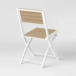 Bryant 4pk Faux Wood Folding Patio Bistro Chairs - White/Light Wood - Threshold™ -Fradel & Spies GUEST ff0c02ae c0b7 4249 800c e541509c2011
